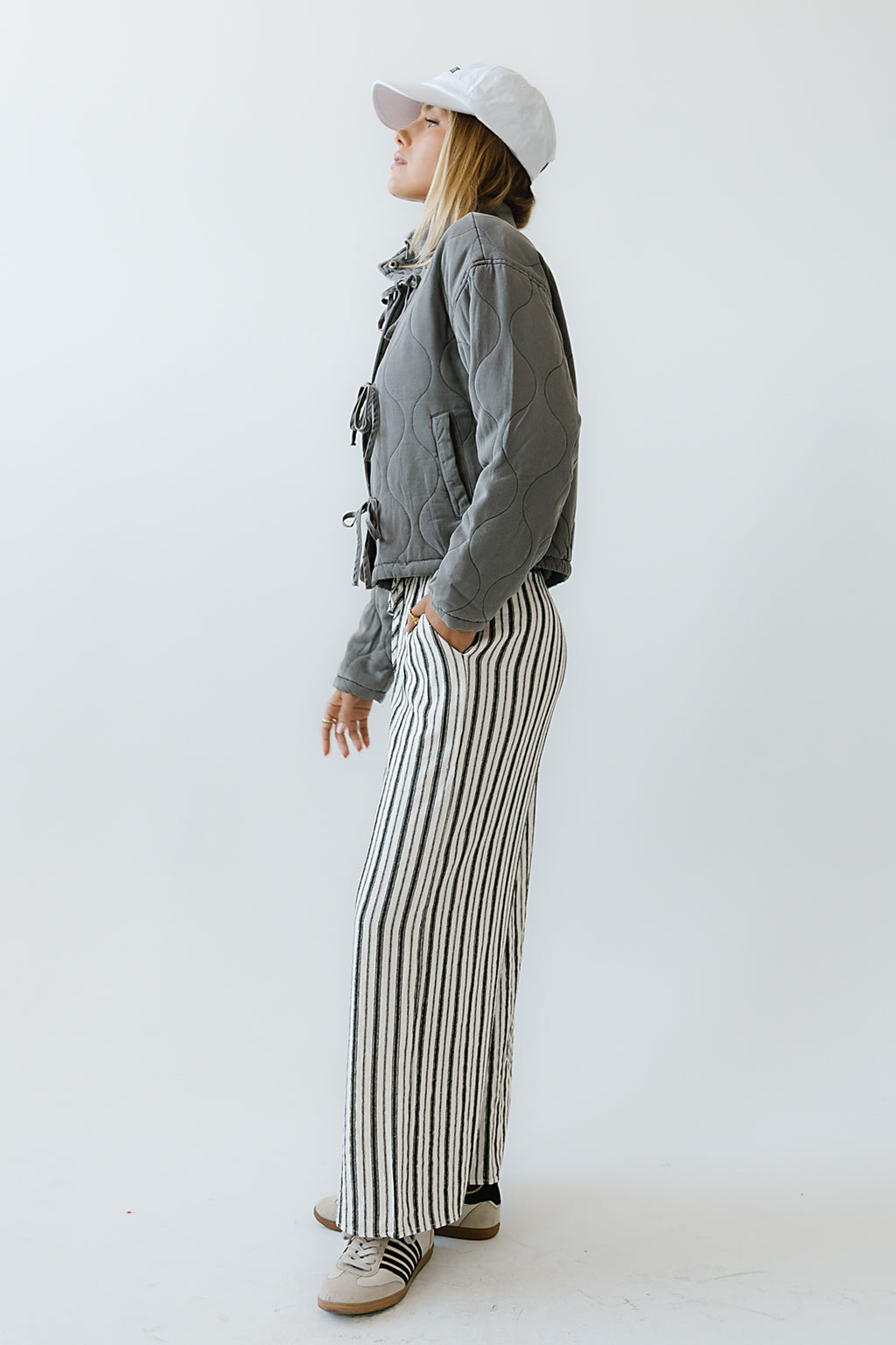 Quinn Quilted Jacket in Charcoal - FINAL SALE