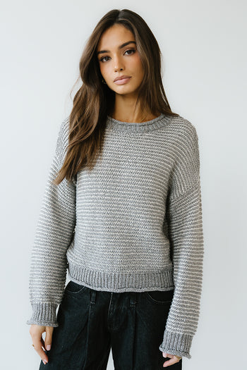 Tracey Striped Oversized Sweater in Grey - FINAL SALE