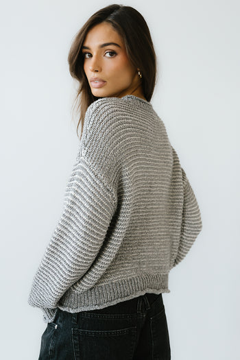 Tracey Striped Oversized Sweater in Grey - FINAL SALE