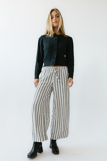 Lucy Striped Baggy Pants in Black