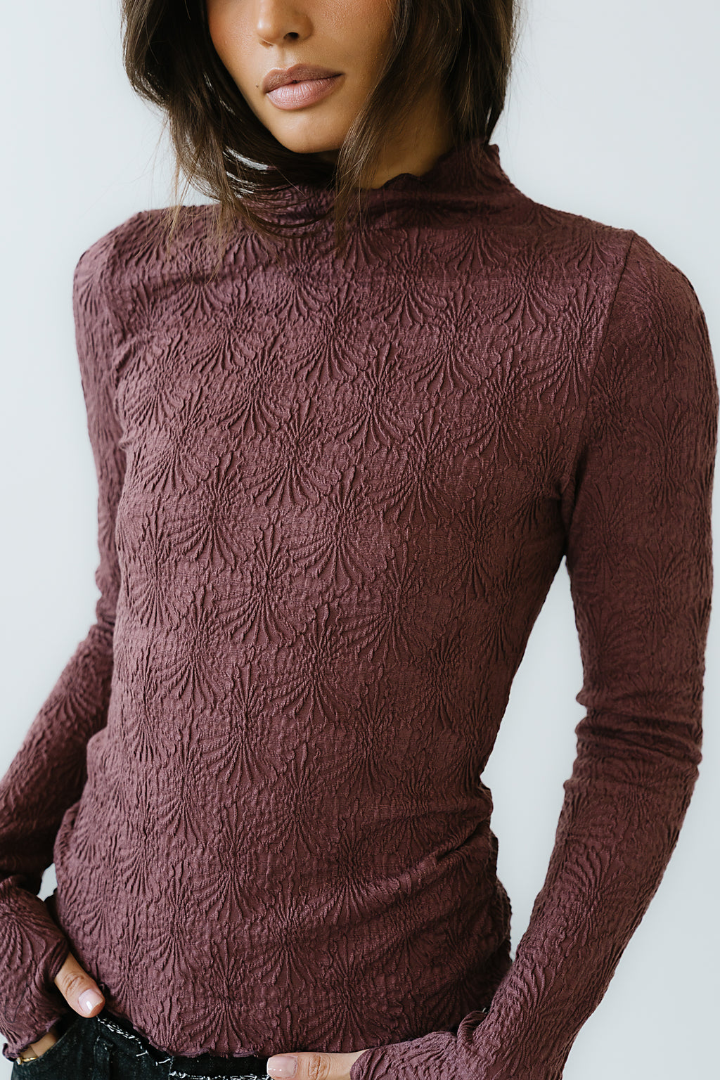 Benny Textured Top in Berry - FINAL SALE