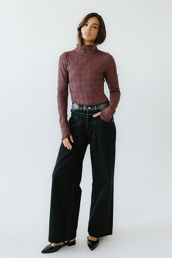 Benny Textured Top in Berry - FINAL SALE
