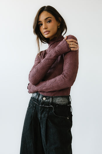 Benny Textured Top in Berry - FINAL SALE