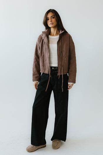 Quinn Quilted Jacket in Brown - FINAL SALE