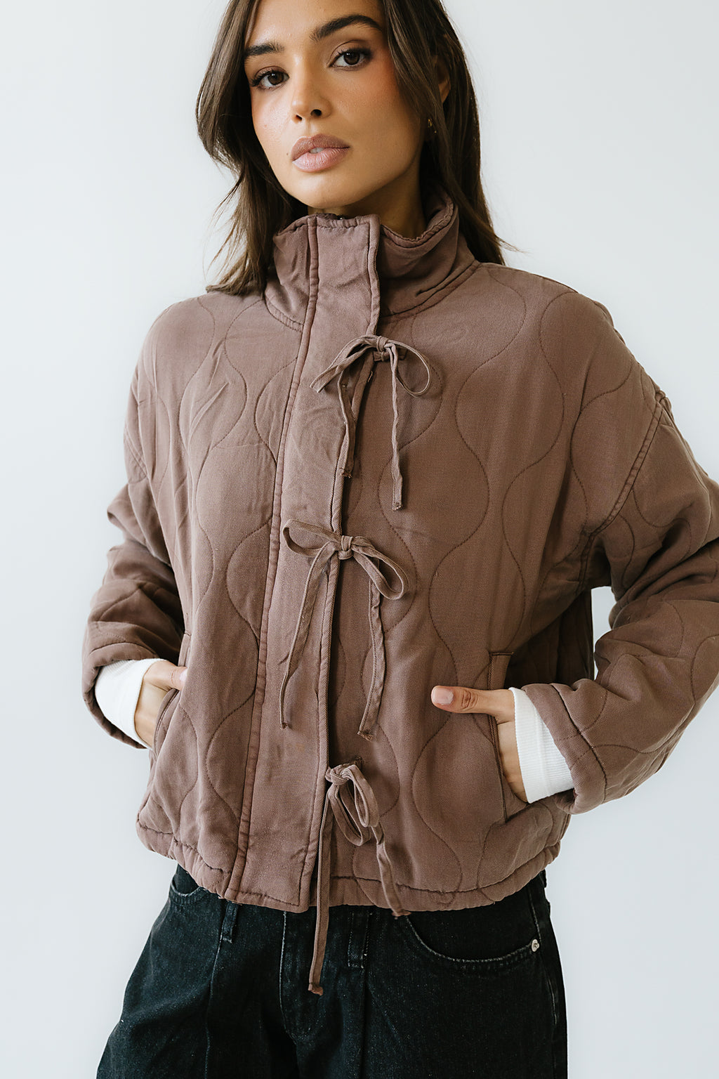 Quinn Quilted Jacket in Brown - FINAL SALE