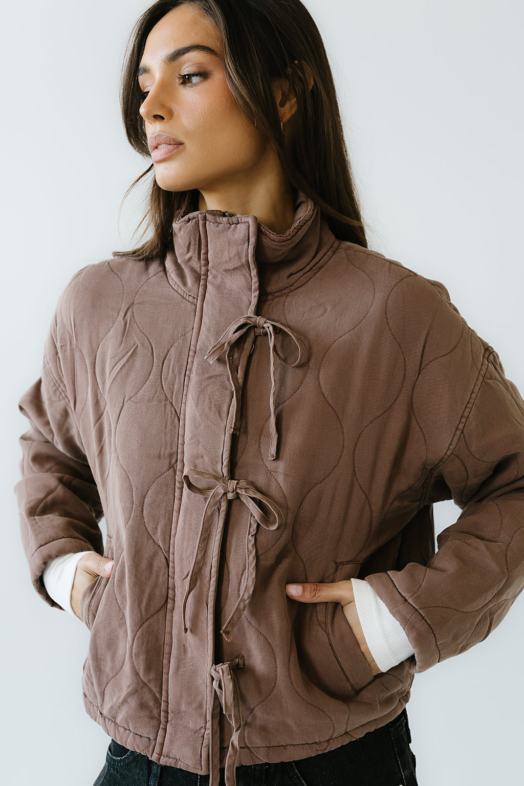 Quinn Quilted Jacket in Brown - FINAL SALE