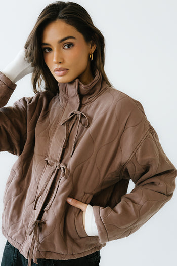 Quinn Quilted Jacket in Brown - FINAL SALE