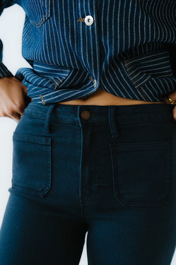 Natasha Wide Leg Jeans in Navy