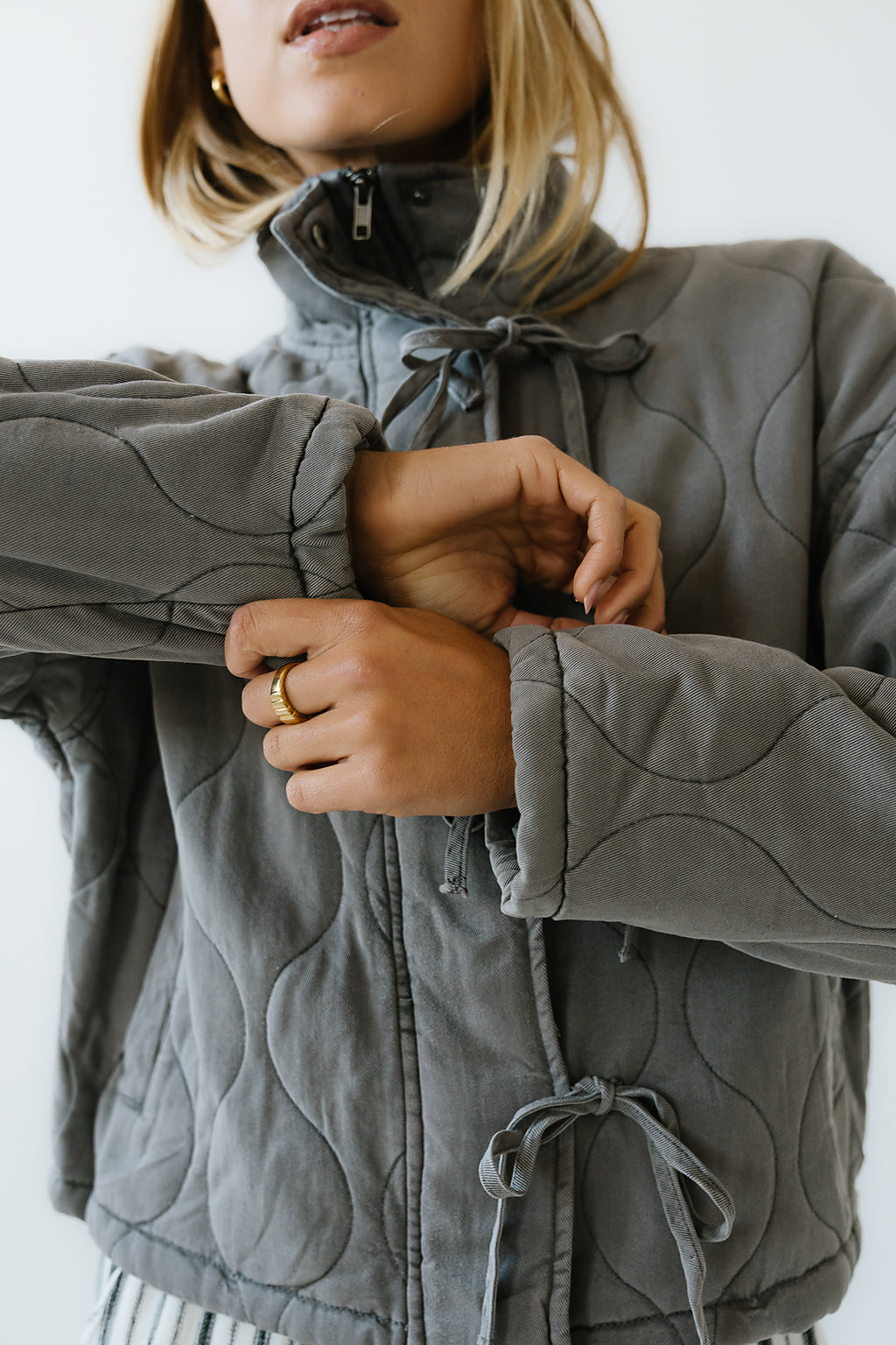 Quinn Quilted Jacket in Charcoal - FINAL SALE