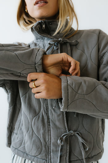 Quinn Quilted Jacket in Charcoal - FINAL SALE