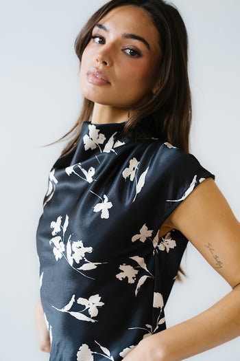 Carsyn Floral Top in Black - FINAL SALE