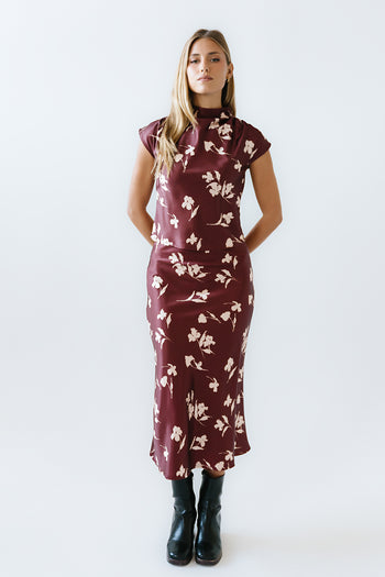 Carsyn Floral Top in Red-Brown