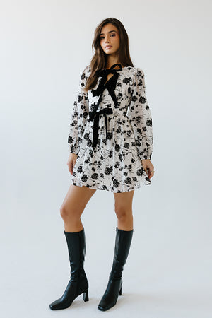 bateau black dress Black Polka Dot Long Sleeve Dolly Mini Dress