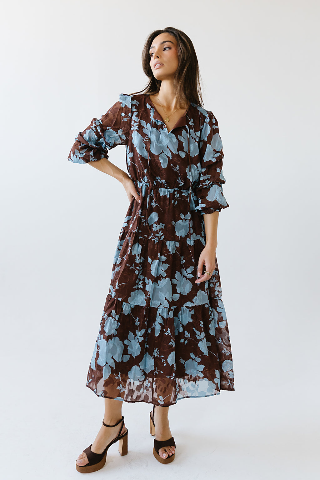 floral midi dress sale Signature Side Slit Midi Dress - Floral Citrus