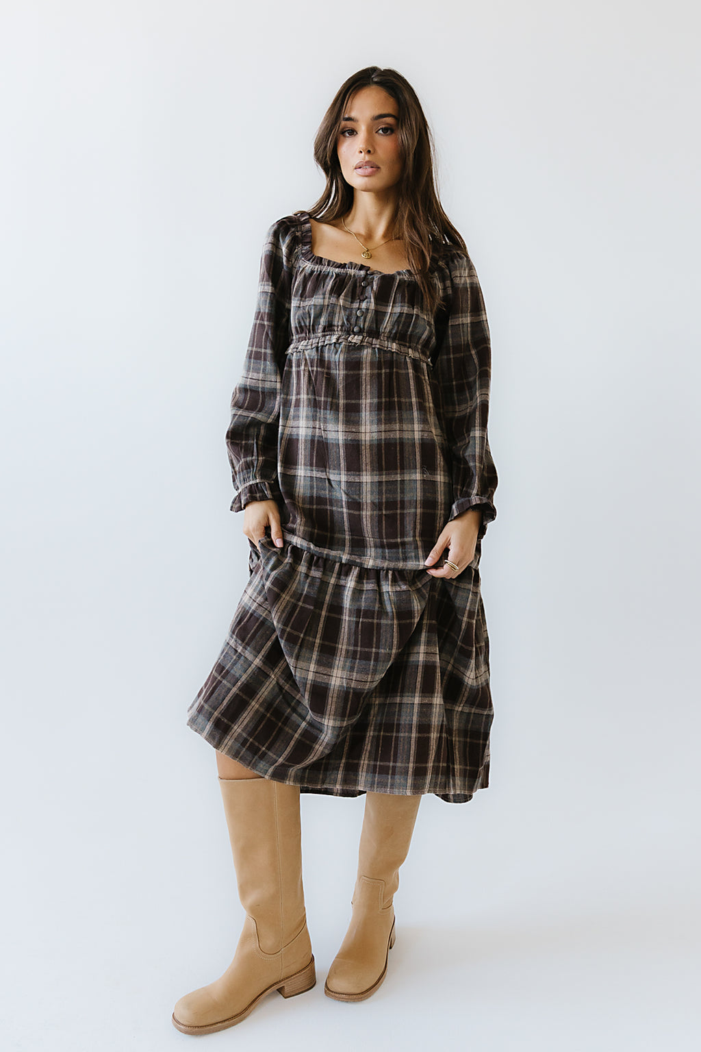 Harlow Plaid Maxi Dress