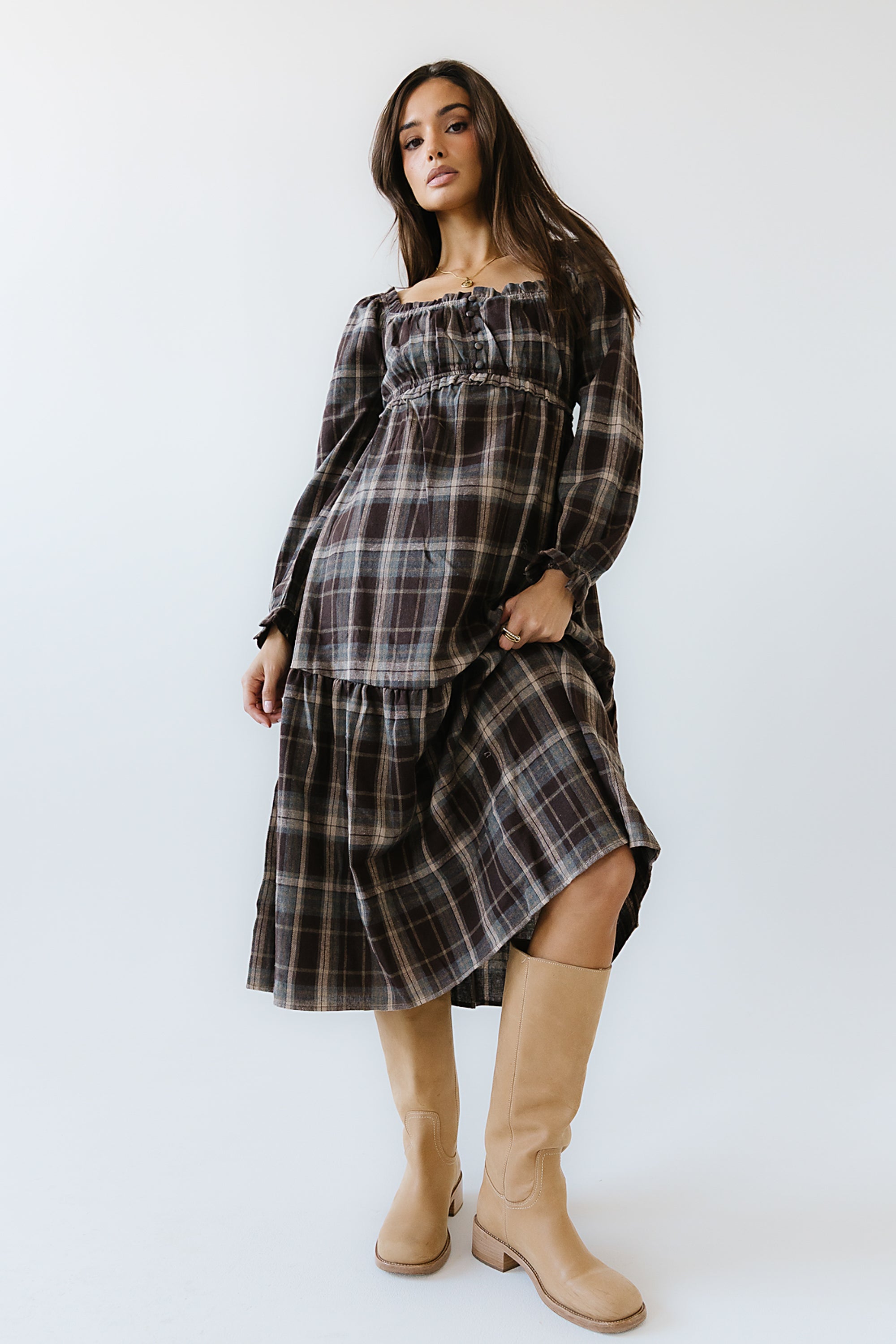 Harlow Plaid Maxi Dress