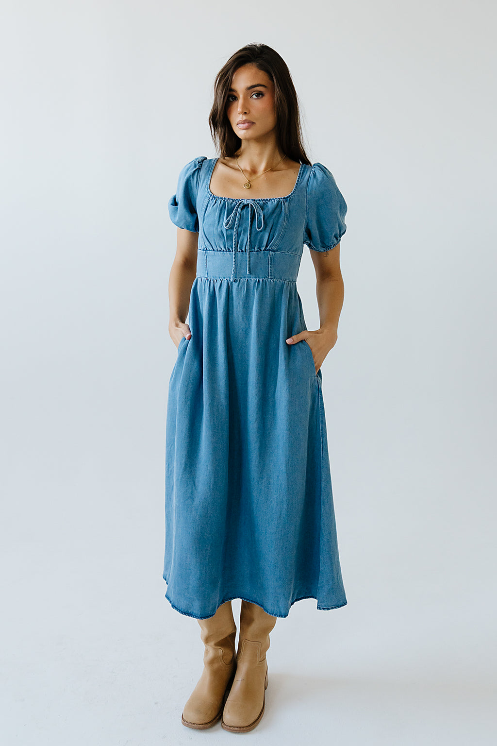 Candice Denim Midi Dress