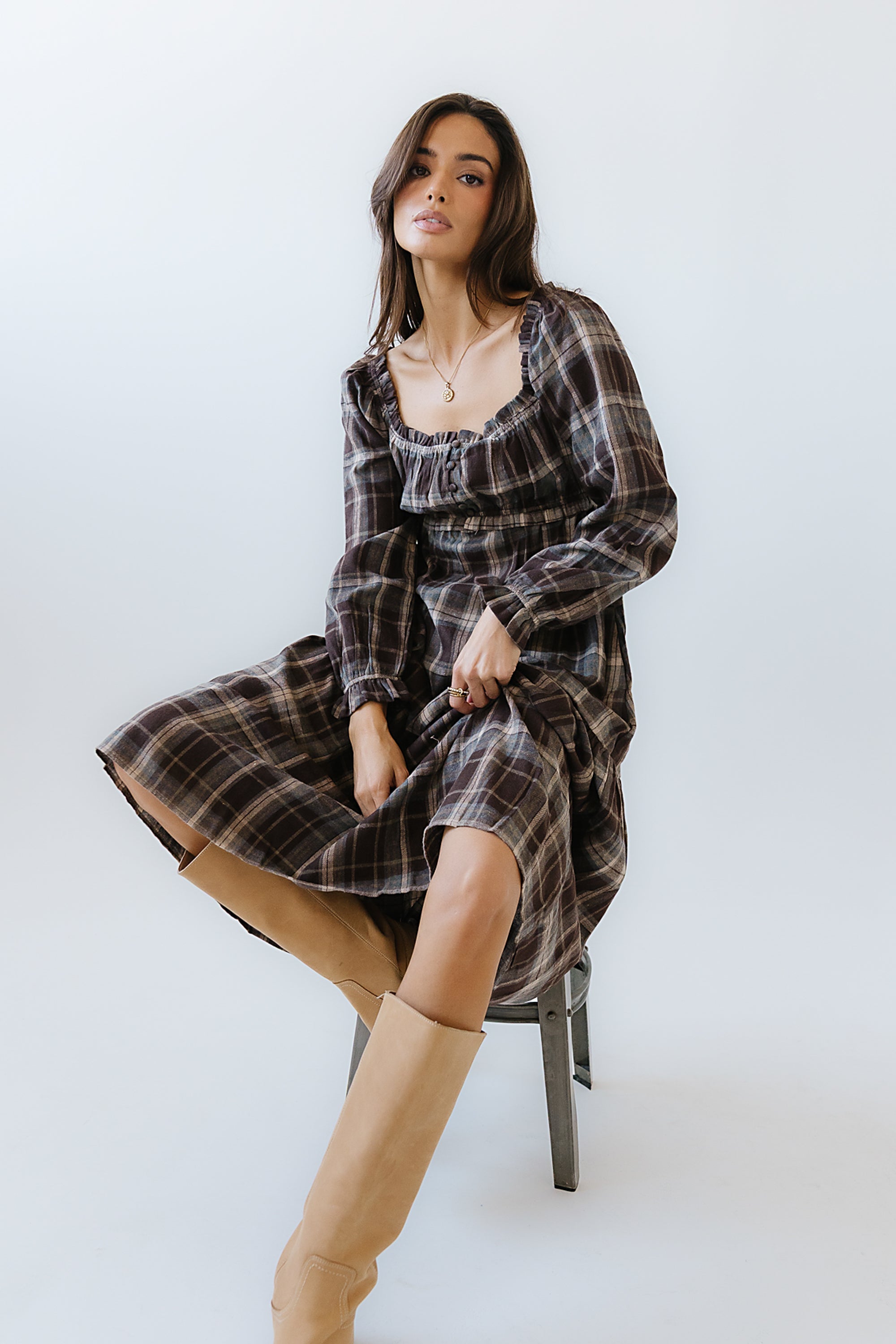 Harlow Plaid Maxi Dress