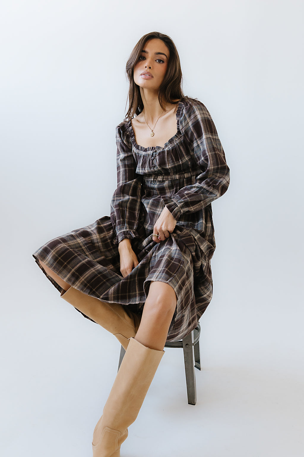 Harlow Plaid Maxi Dress