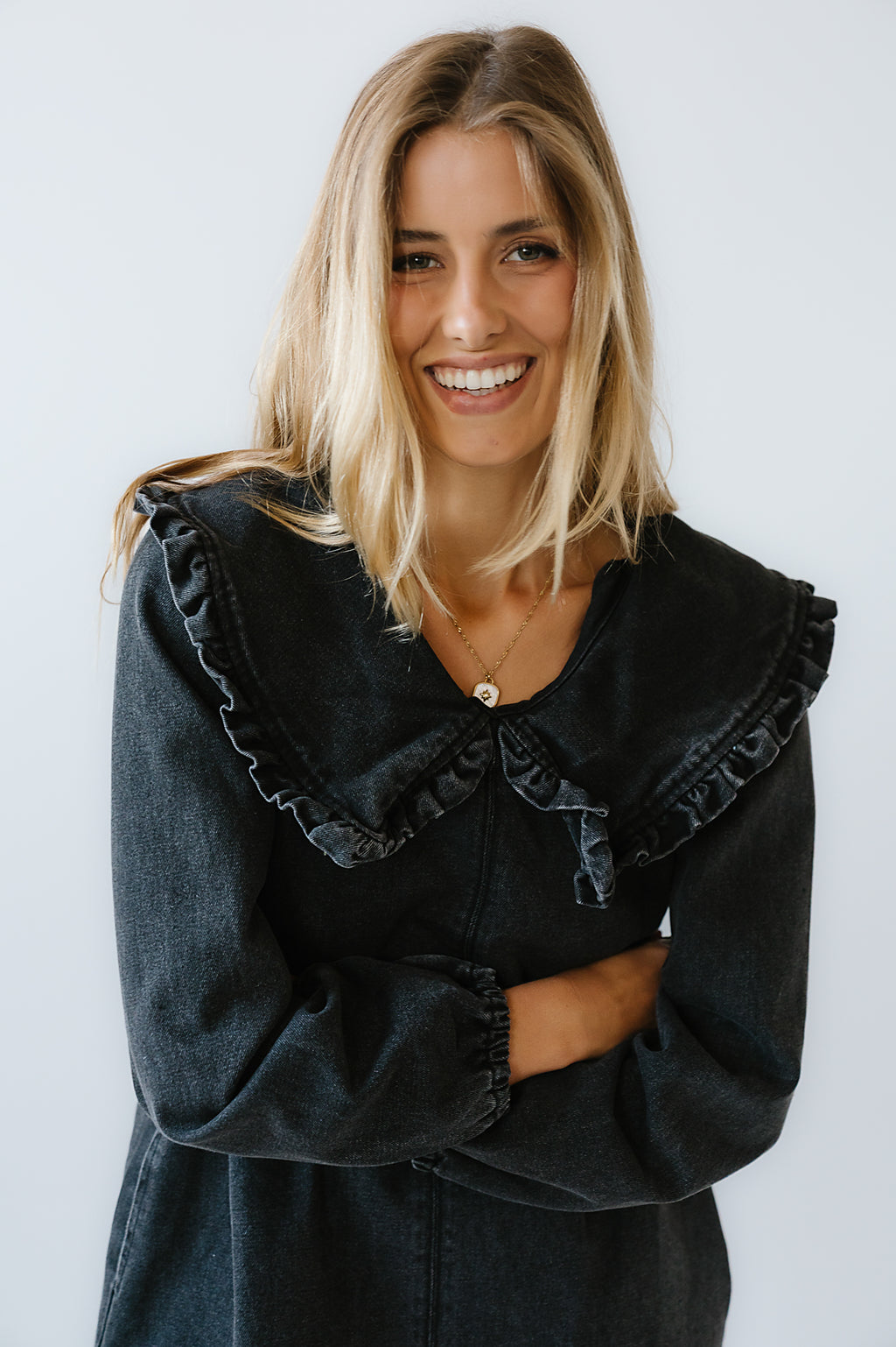 Iris Denim Babydoll Dress