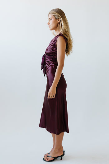 Riley Lace Trim Maxi Dress in Burgundy - FINAL SALE