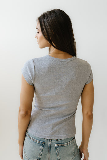 Vestia Button Up Tee in Grey