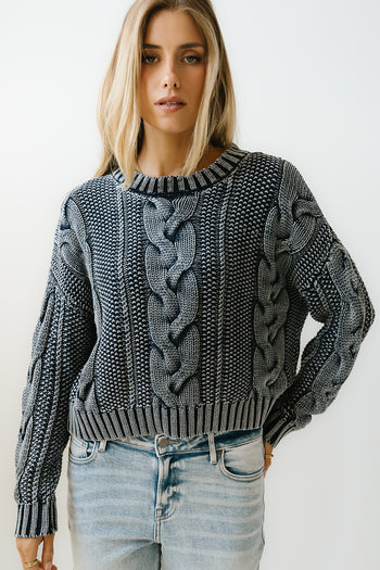 Josephine Knit Sweater in Navy - FINAL SALE