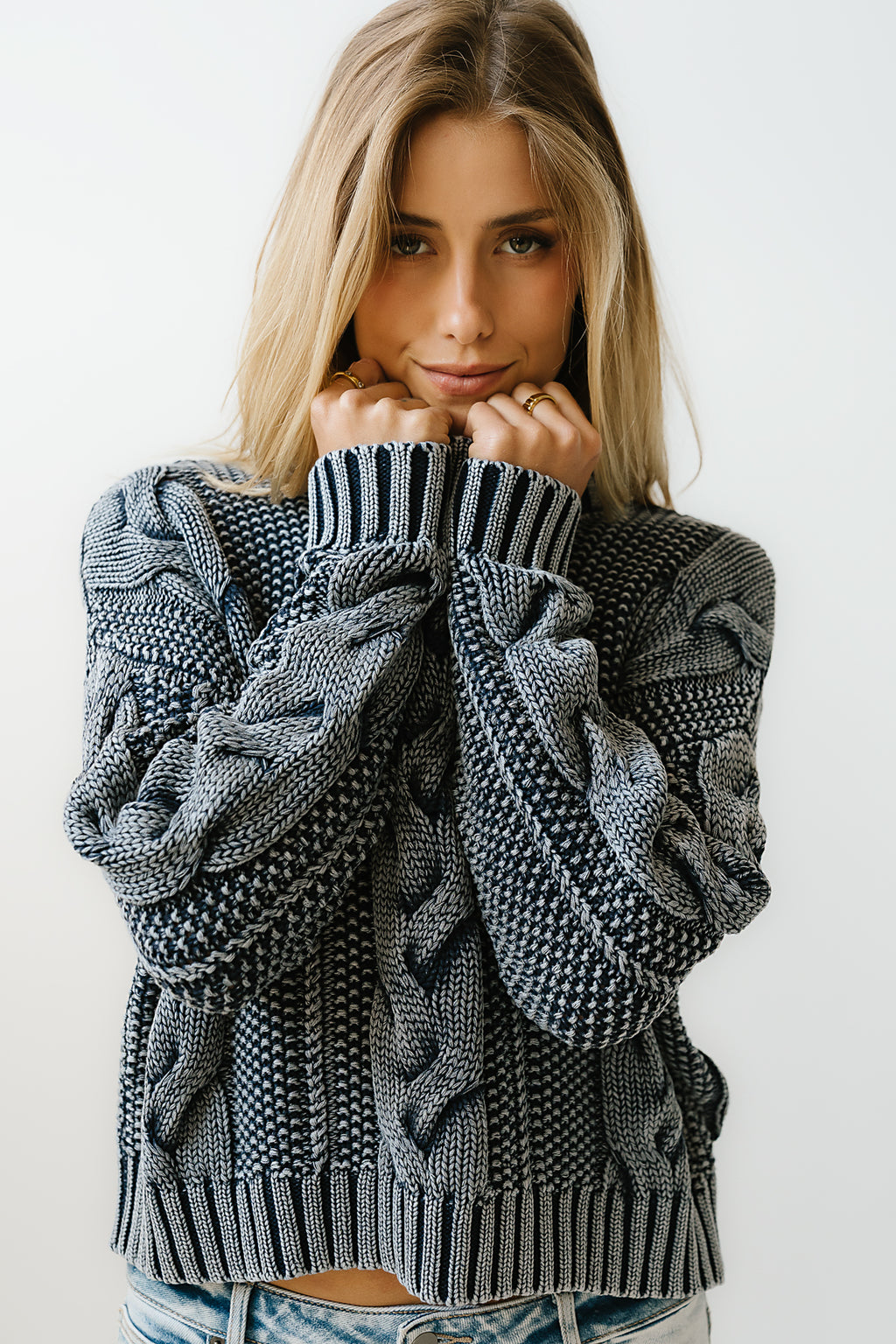 Josephine Knit Sweater in Navy - FINAL SALE