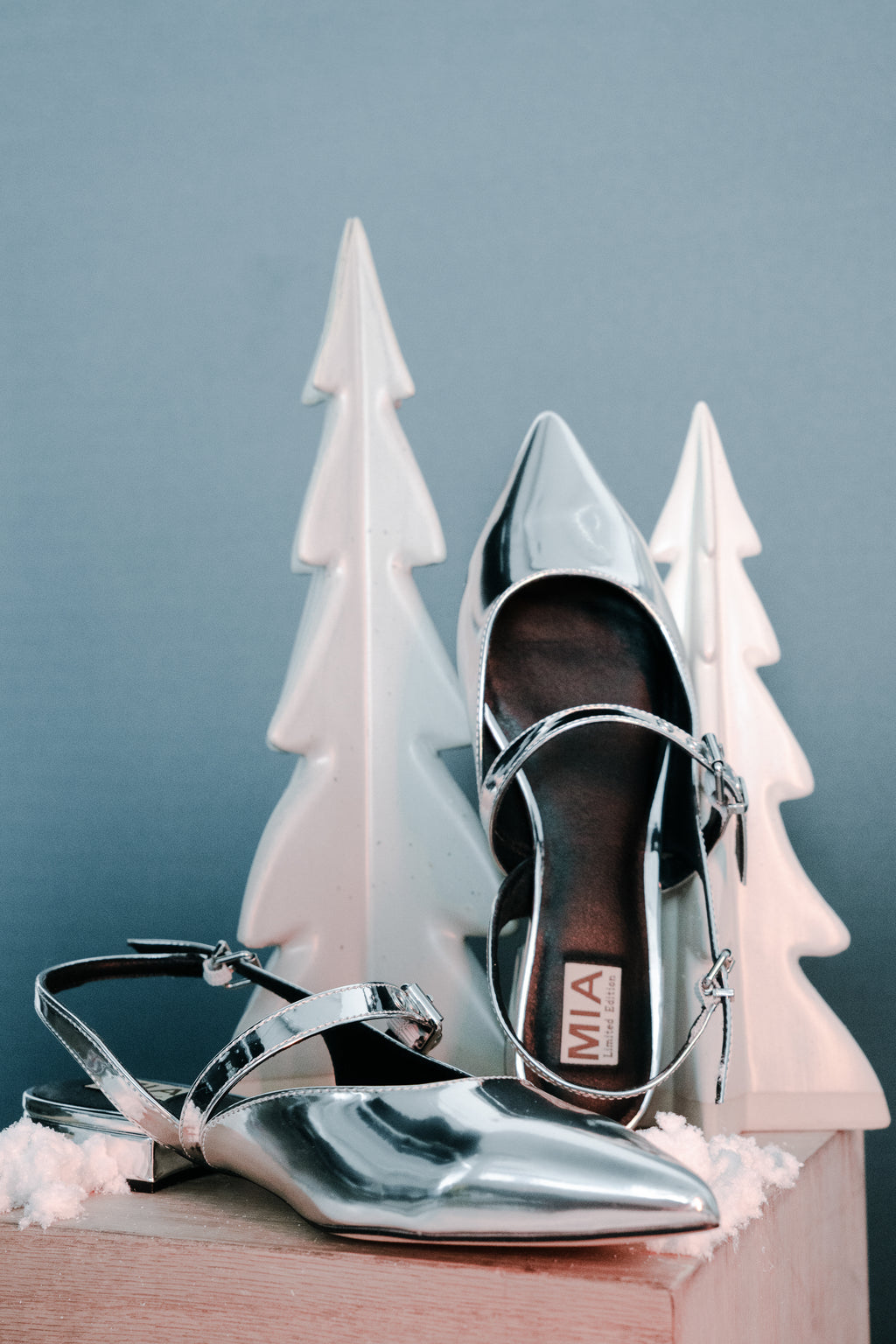 Aire Slingback Flats in Silver