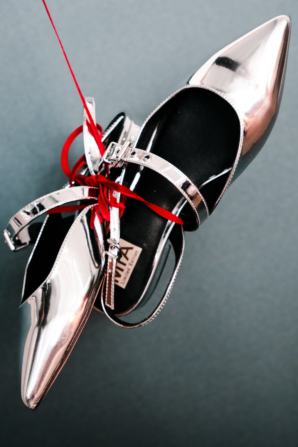 Aire Slingback Flats in Silver