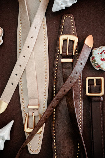 Jaylen Leather Sash Belt in Bone