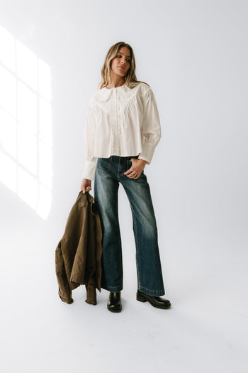 Alexia Wide Leg Jeans in Dark Wash