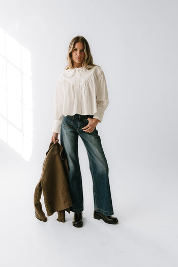 Amelia Collared Blouse in White