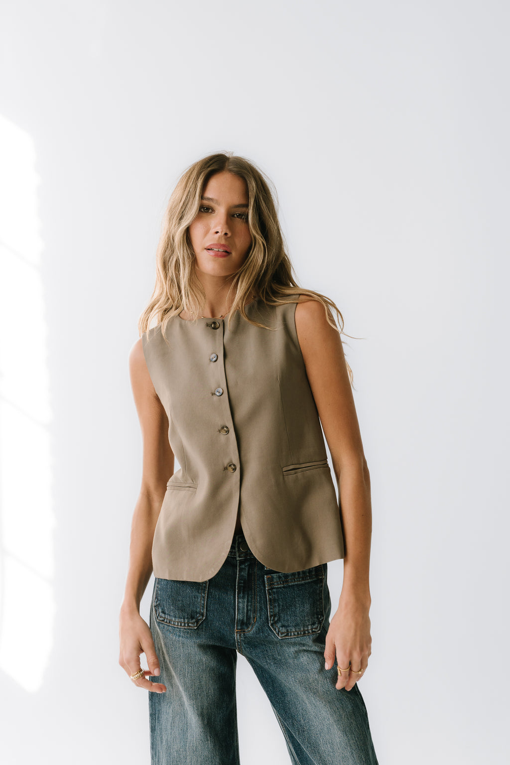 Katy Button Up Vest