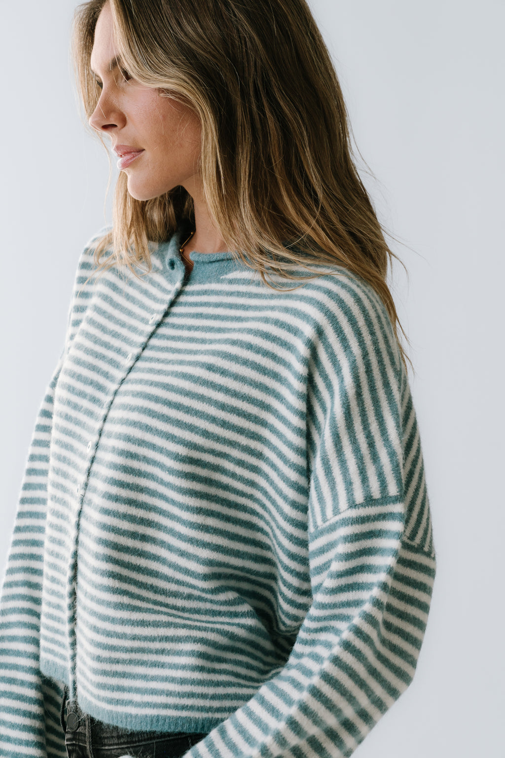 Miriam Striped Cardigan in Blue