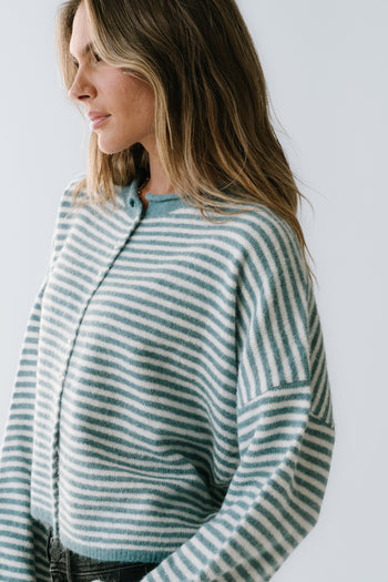 Miriam Striped Cardigan in Blue