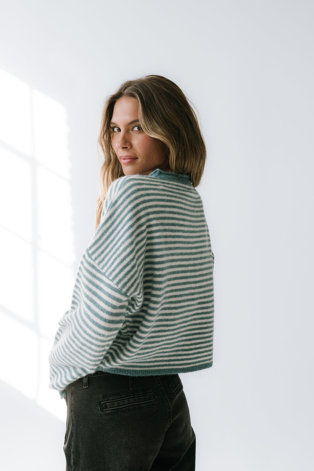 Miriam Striped Cardigan in Blue