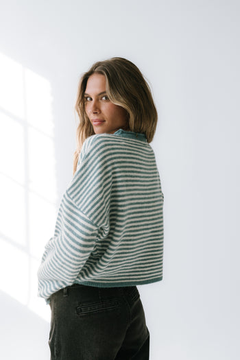 Miriam Striped Cardigan in Blue