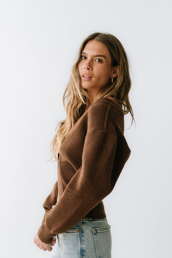 Minnie Knit Cardigan in Brown
