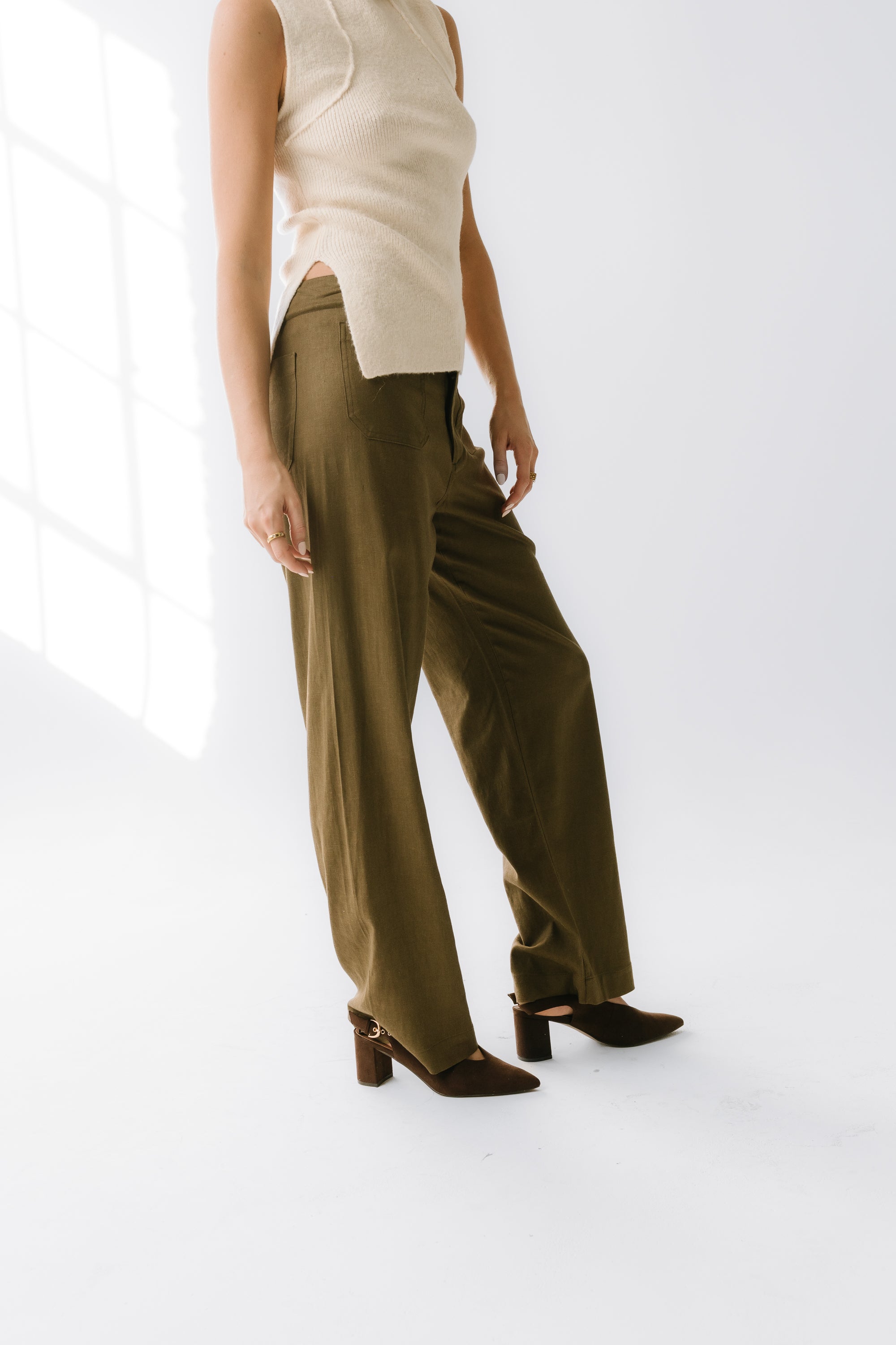 Lander Wide Leg Pants in Olive