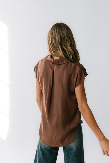 Poppy Collared Blouse in Red-Brown - FINAL SALE