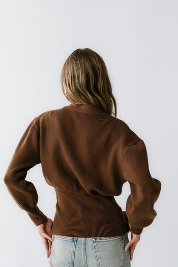 Minnie Knit Cardigan in Brown