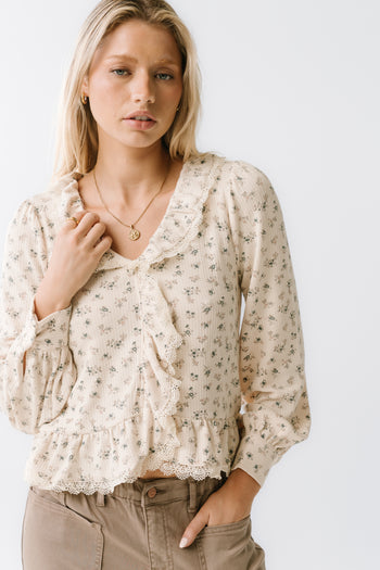 Monty Floral Ruffle Top - FINAL SALE