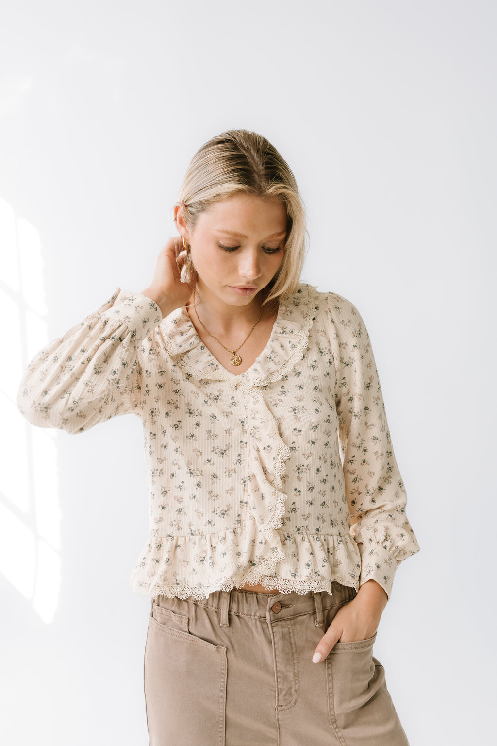 Monty Floral Ruffle Top - FINAL SALE