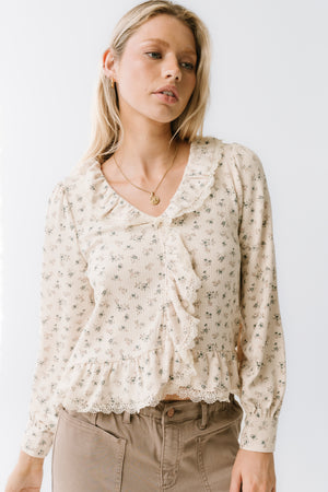 Monty Floral Ruffle Top - FINAL SALE