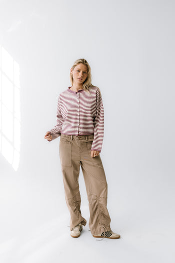 Miriam Striped Cardigan in Purple