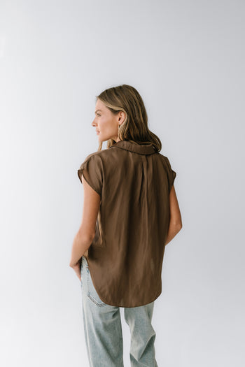 Poppy Collared Blouse in Brown - FINAL SALE