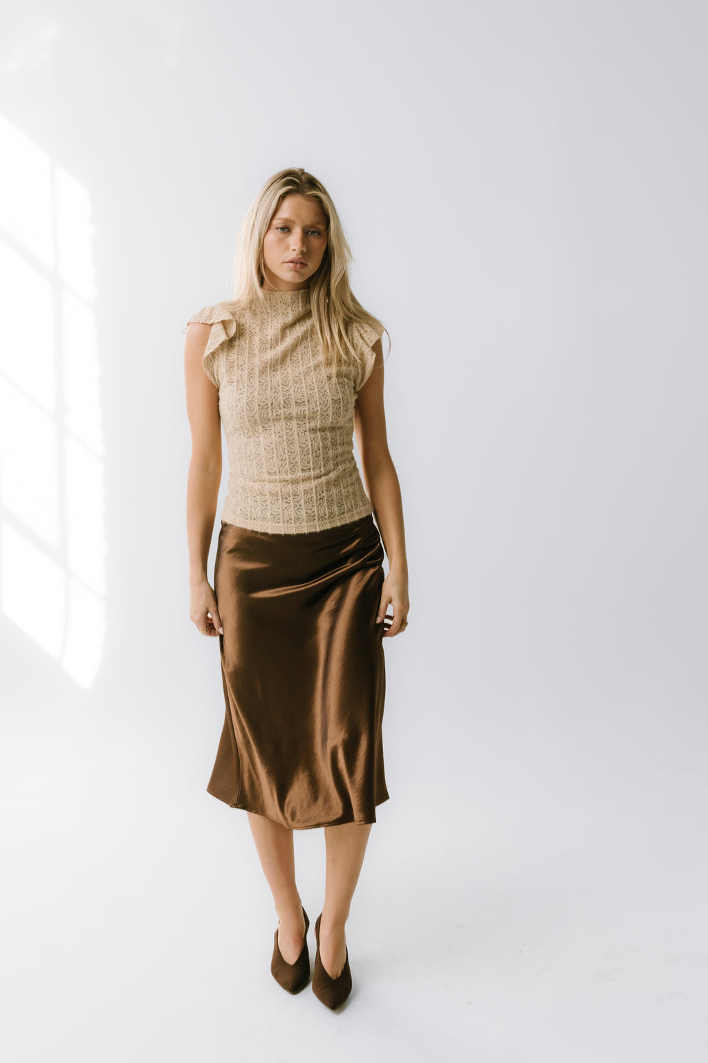 Lue Sheer Top in Taupe - FINAL SALE