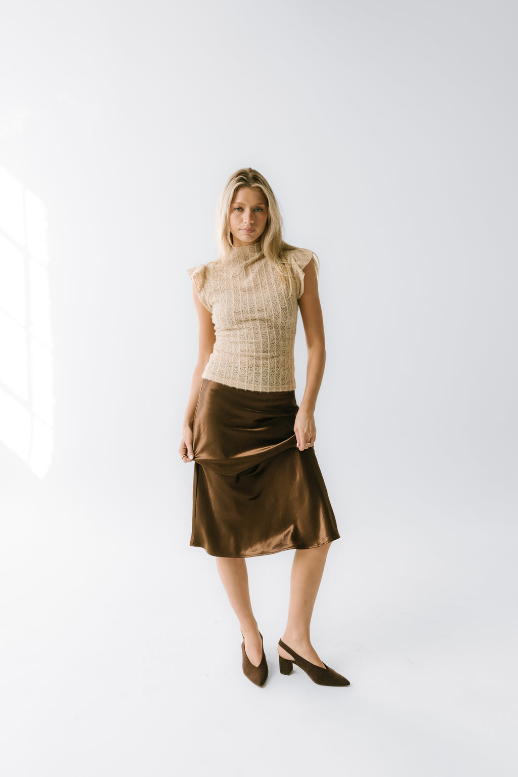 Lue Sheer Top in Taupe - FINAL SALE