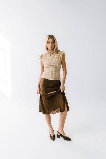 Lue Sheer Top in Taupe - FINAL SALE